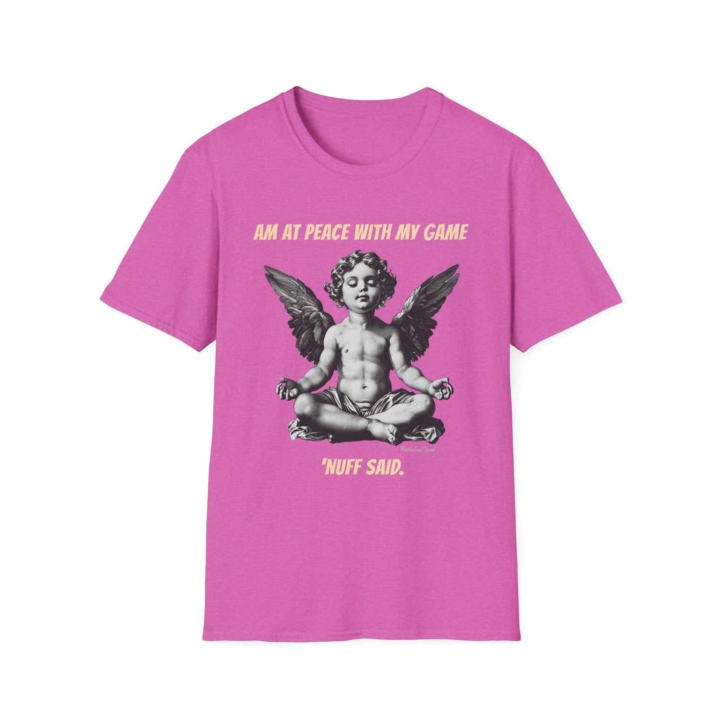 Funny Pickleball Shirt | At Peace With My Game | PickleTee Zen Cherub Tee