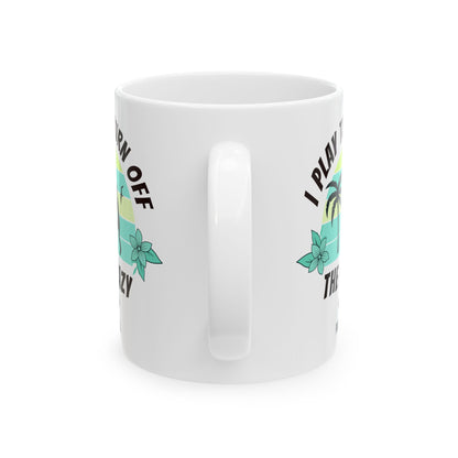 Funny Pickleball Coffee Mug – I Play To Burn Off The Crazy – Pickleball Player Gift