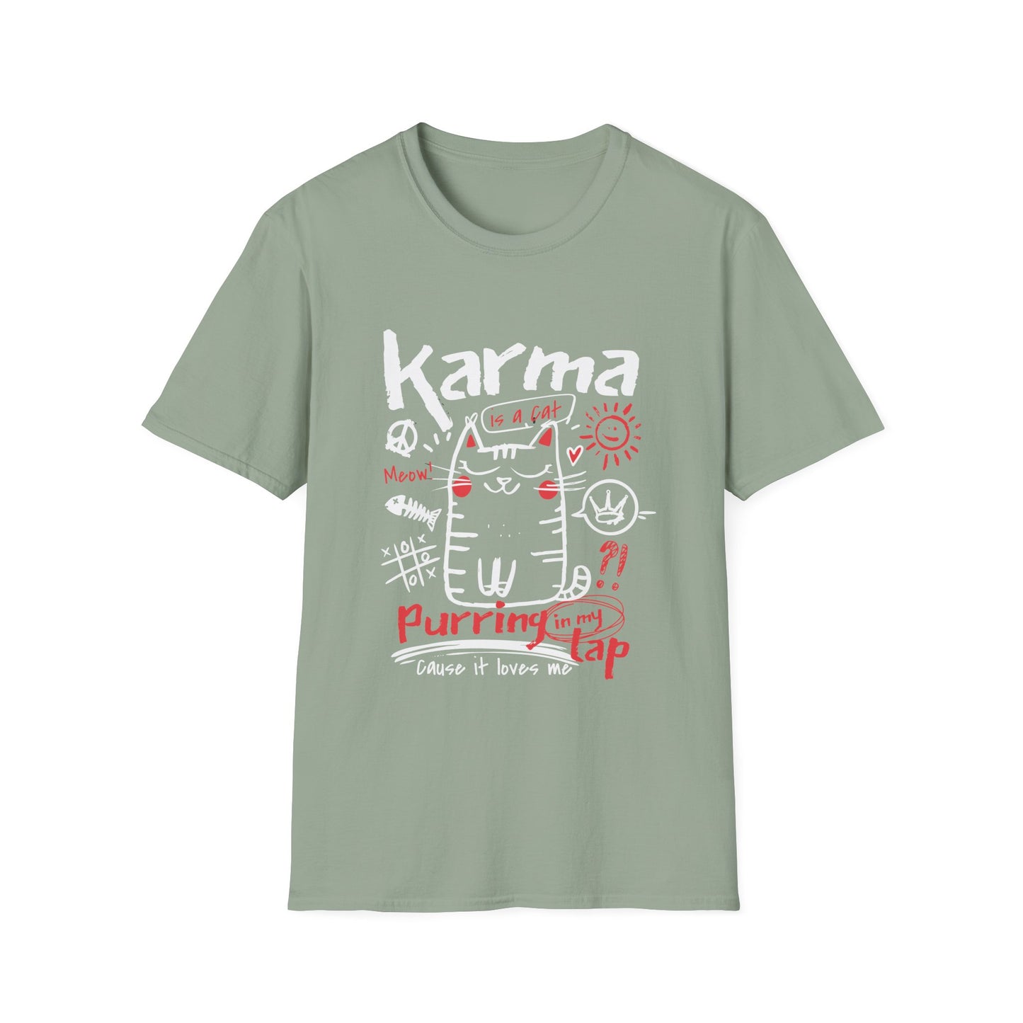 Karma Cat Shirt Funny Cat Tee Purring in Your Lap Humor Shirt Cute Cat Graphic Tee Pet Lover Gift