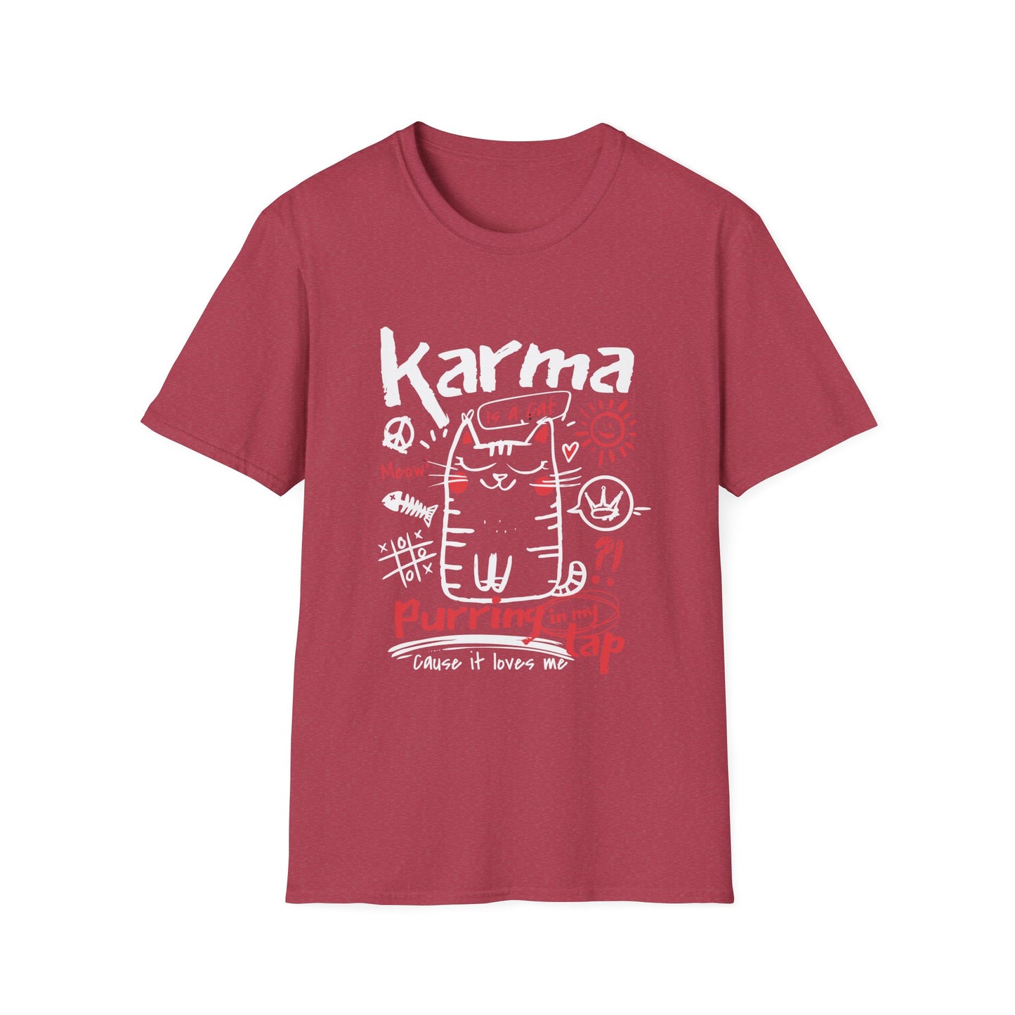 Karma Cat Shirt Funny Cat Tee Purring in Your Lap Humor Shirt Cute Cat Graphic Tee Pet Lover Gift