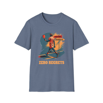 Zero Regrets Pickleball Shirt for Men — Funny Pickleball Gift — Men's Pickleball Tee