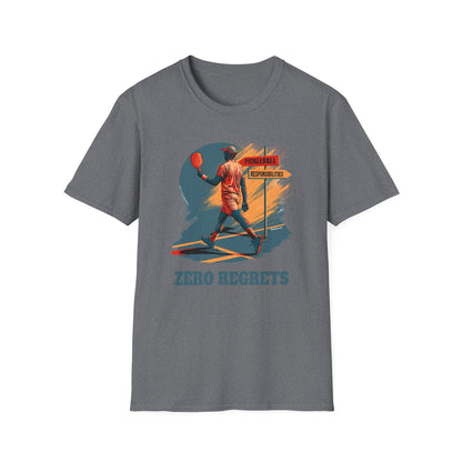 Zero Regrets Pickleball Shirt for Men — Funny Pickleball Gift — Men's Pickleball Tee