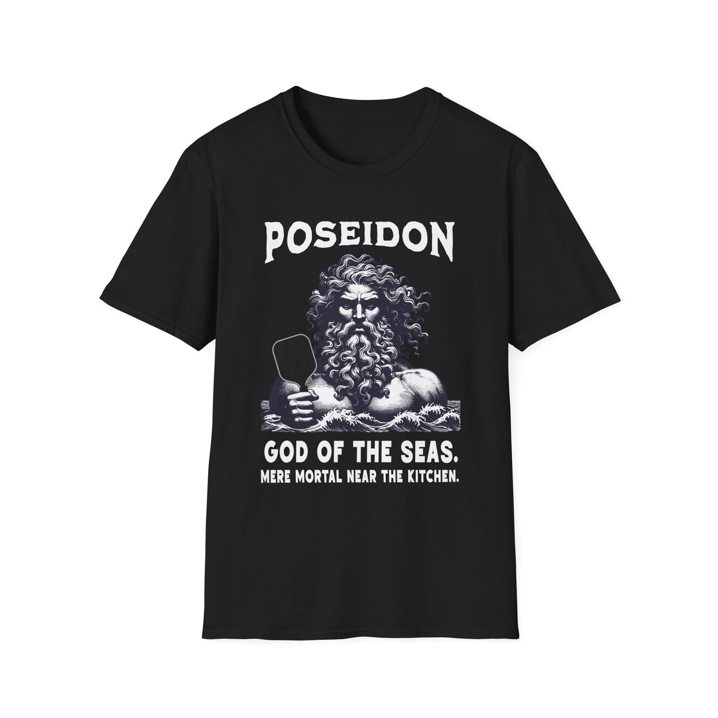 Poseidon Pickleball Shirt — God of the Seas, Mere Mortal Near the Kitchen