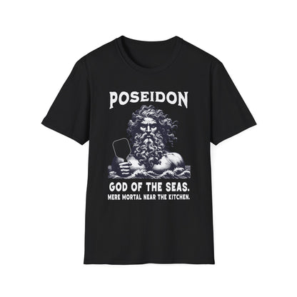 Poseidon Pickleball Shirt — God of the Seas, Mere Mortal Near the Kitchen