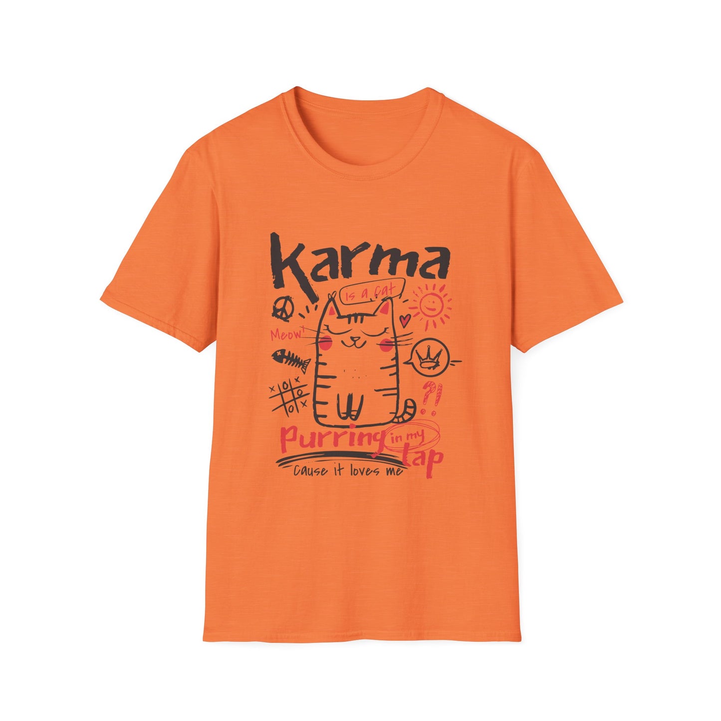 Karma Cat Shirt Funny Cat Tee Purring in Your Lap Humor Shirt Cute Cat Graphic Tee Pet Lover Gift