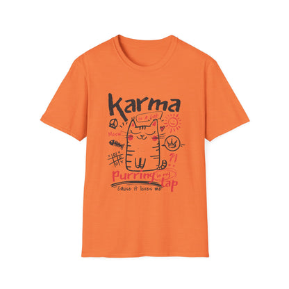 Karma Cat Shirt Funny Cat Tee Purring in Your Lap Humor Shirt Cute Cat Graphic Tee Pet Lover Gift