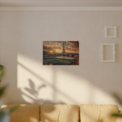 Eiffel Tower Sunrise Matte Canvas Wall Art
