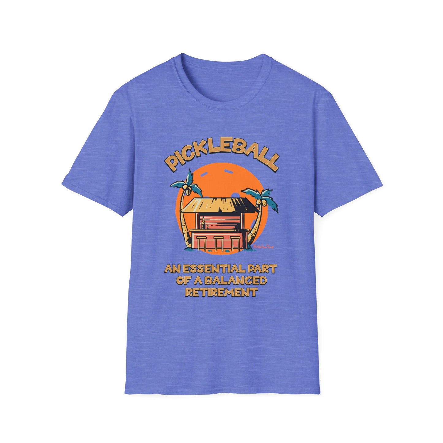 Pickleball — An Essential Part of a Balanced Retirement | Funny Retirement Pickleball Shirt | PickleTee