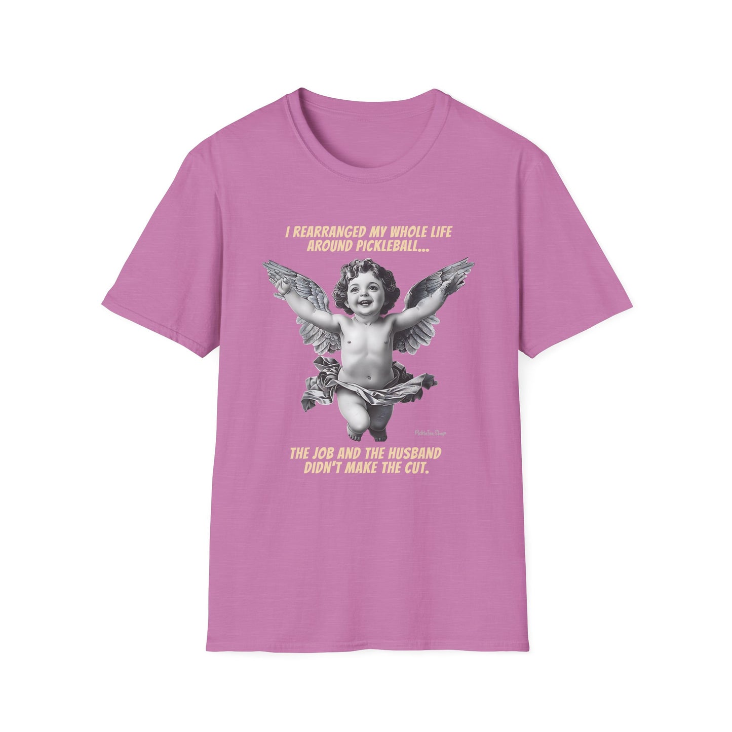Funny Pickleball Shirt For Women | Husband Didn't Make The Cut | PickleTee Cherub Tee