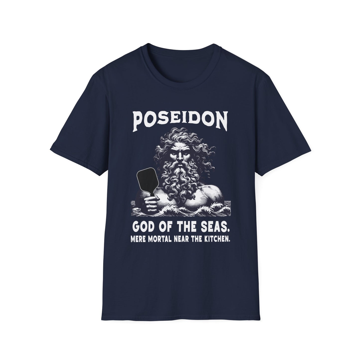 Poseidon Pickleball Shirt — God of the Seas, Mere Mortal Near the Kitchen