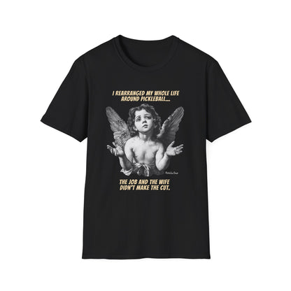 Funny Pickleball Shirt For Men | Wife Didn't Make The Cut | PickleTee Cherub Tee