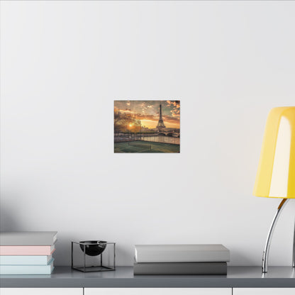 Eiffel Tower Sunrise Matte Canvas Wall Art