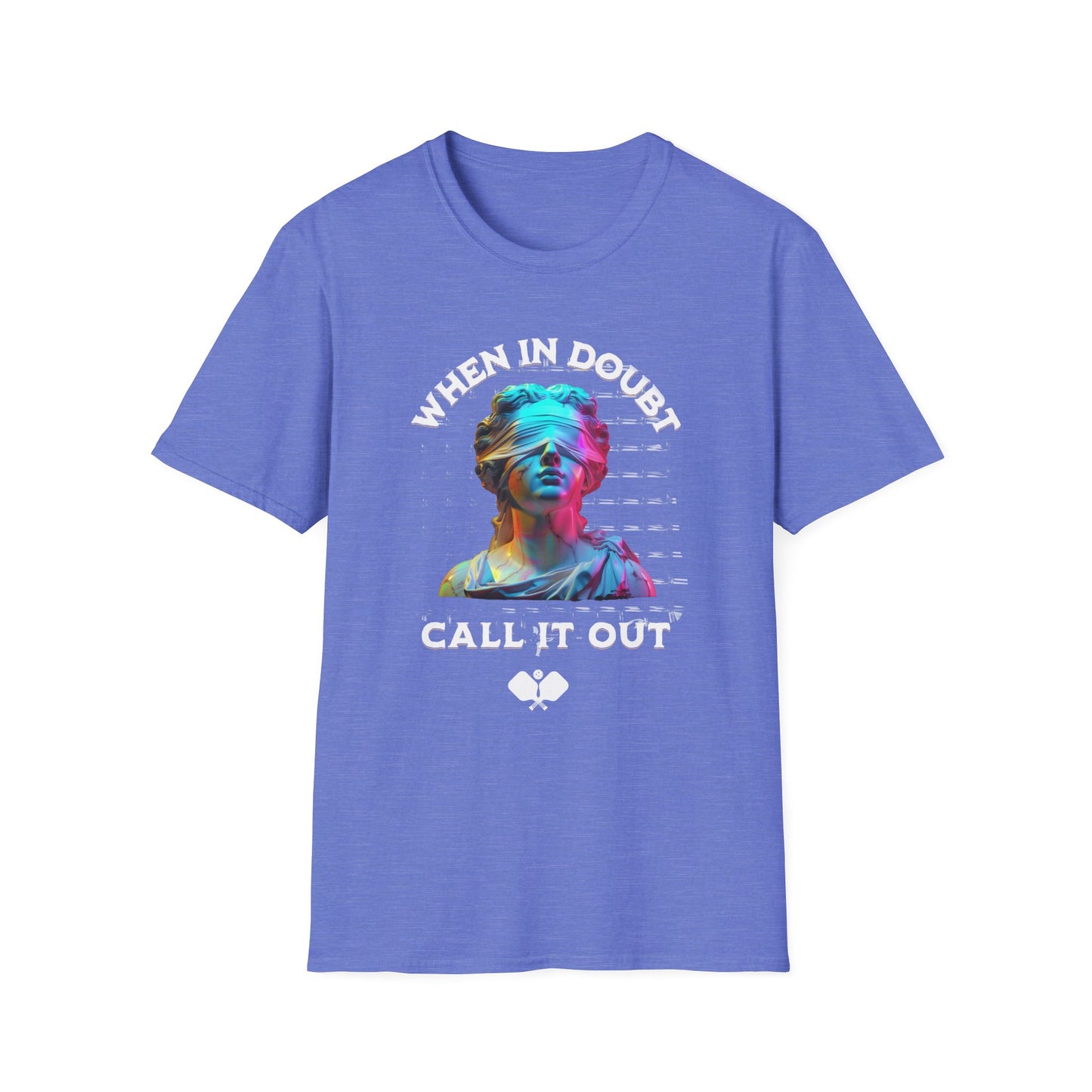Funny Pickleball Shirt – “When In Doubt Call It Out” Tee. Pickleball Humor Shirt. Blind Line Call Joke. Pickleball Player Gift