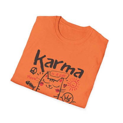 Karma Cat Shirt Funny Cat Tee Purring in Your Lap Humor Shirt Cute Cat Graphic Tee Pet Lover Gift