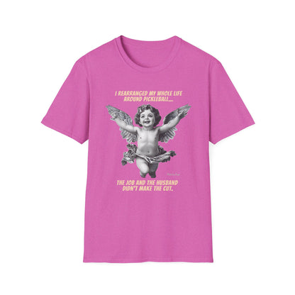 Funny Pickleball Shirt For Women | Husband Didn't Make The Cut | PickleTee Cherub Tee
