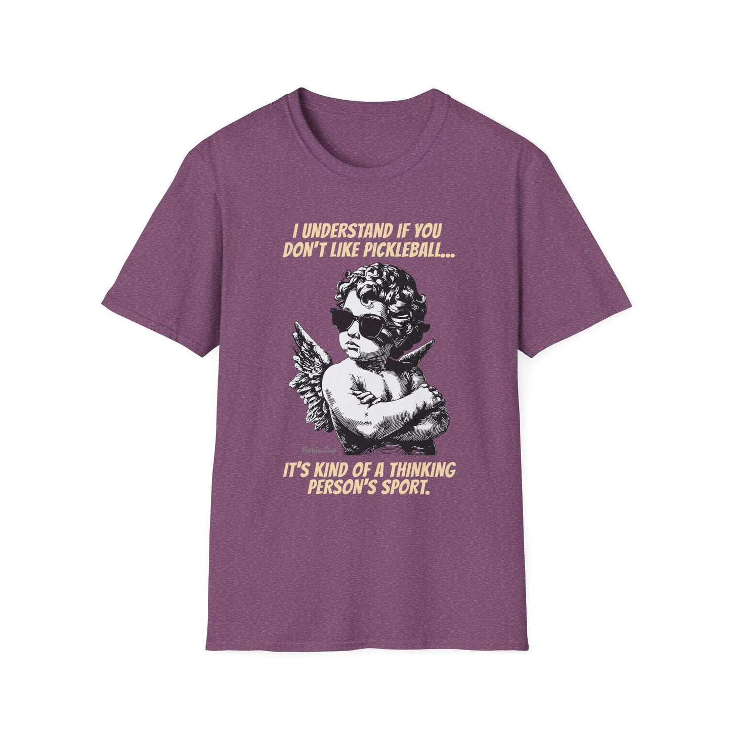 Funny Pickleball Shirt | Thinking Person's Sport | PickleTee Cherub Tee
