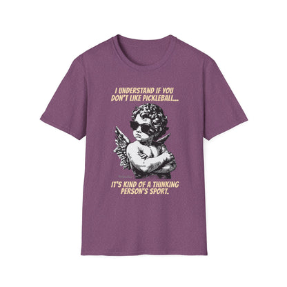 Funny Pickleball Shirt | Thinking Person's Sport | PickleTee Cherub Tee