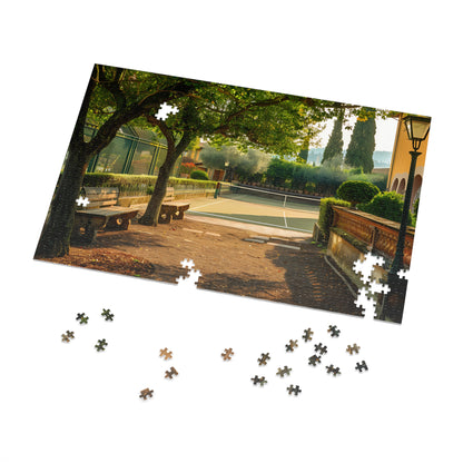 FLorence Italy Backyard Pickleball Court Puzzle — 1000-Piece Jigsaw (30" x 20") with Tin