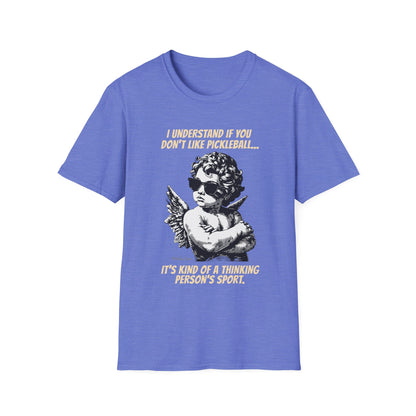 Funny Pickleball Shirt | Thinking Person's Sport | PickleTee Cherub Tee
