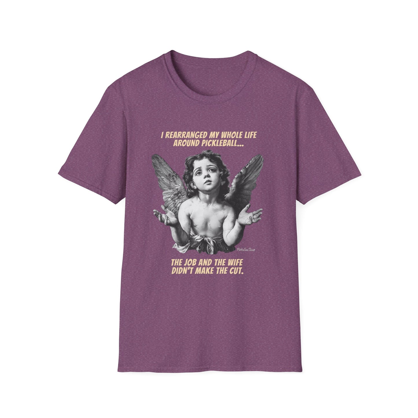 Funny Pickleball Shirt For Men | Wife Didn't Make The Cut | PickleTee Cherub Tee