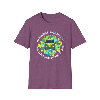Totally out on hate, prejudice and tennis. – Hippie Pickleball Tee – Retro Pickleball Van Shirt – Funny Pickleball Gift – Pickleball Lover Apparel
