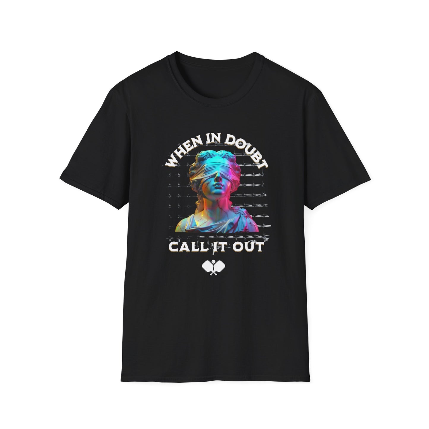 Funny Pickleball Shirt – “When In Doubt Call It Out” Tee. Pickleball Humor Shirt. Blind Line Call Joke. Pickleball Player Gift
