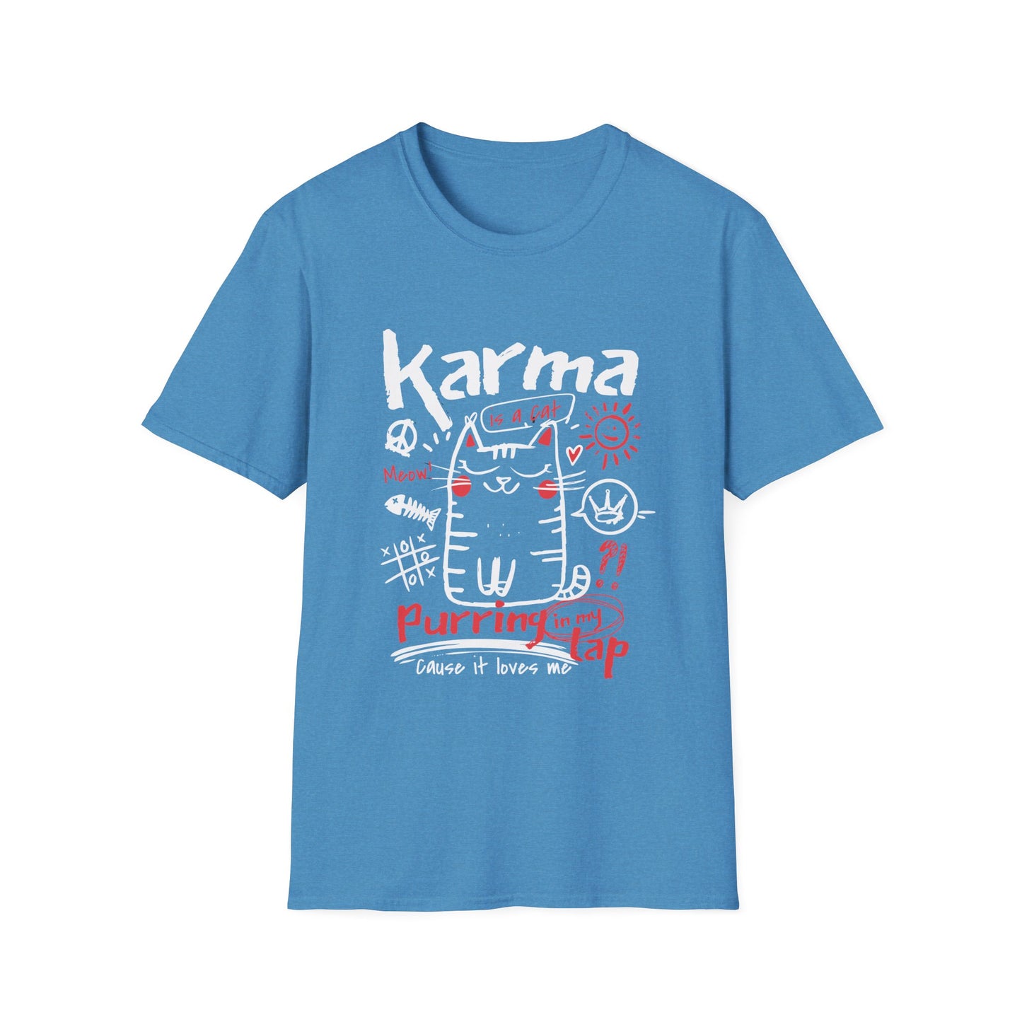 Karma Cat Shirt Funny Cat Tee Purring in Your Lap Humor Shirt Cute Cat Graphic Tee Pet Lover Gift