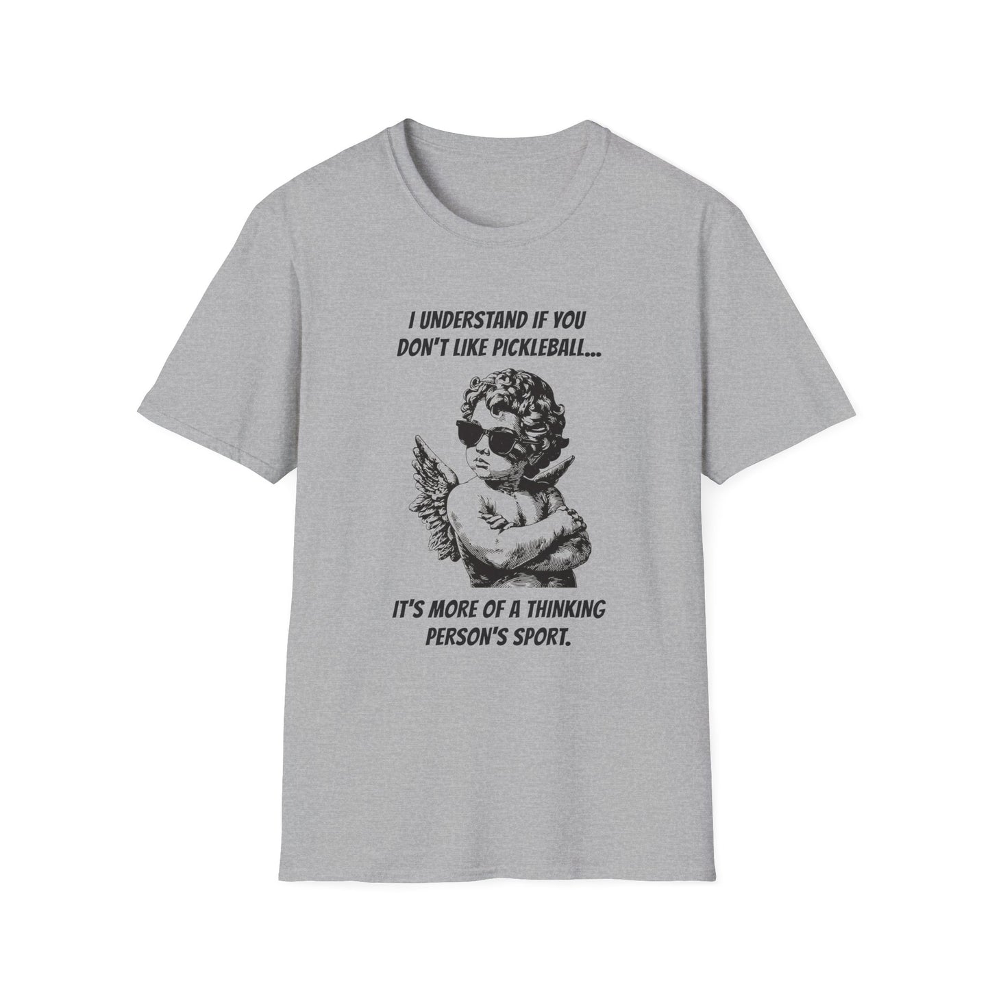 Funny Pickleball Shirt | Thinking Person's Sport | PickleTee Cherub Tee