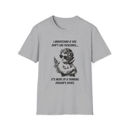 Funny Pickleball Shirt | Thinking Person's Sport | PickleTee Cherub Tee