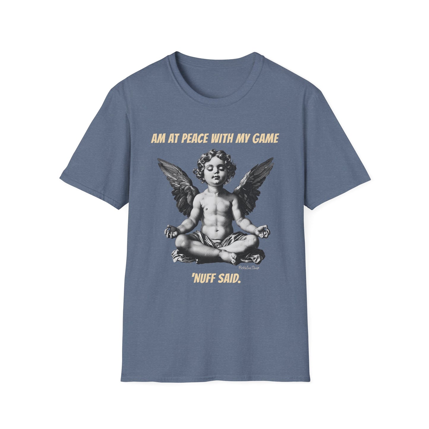 Funny Pickleball Shirt | At Peace With My Game | PickleTee Zen Cherub Tee