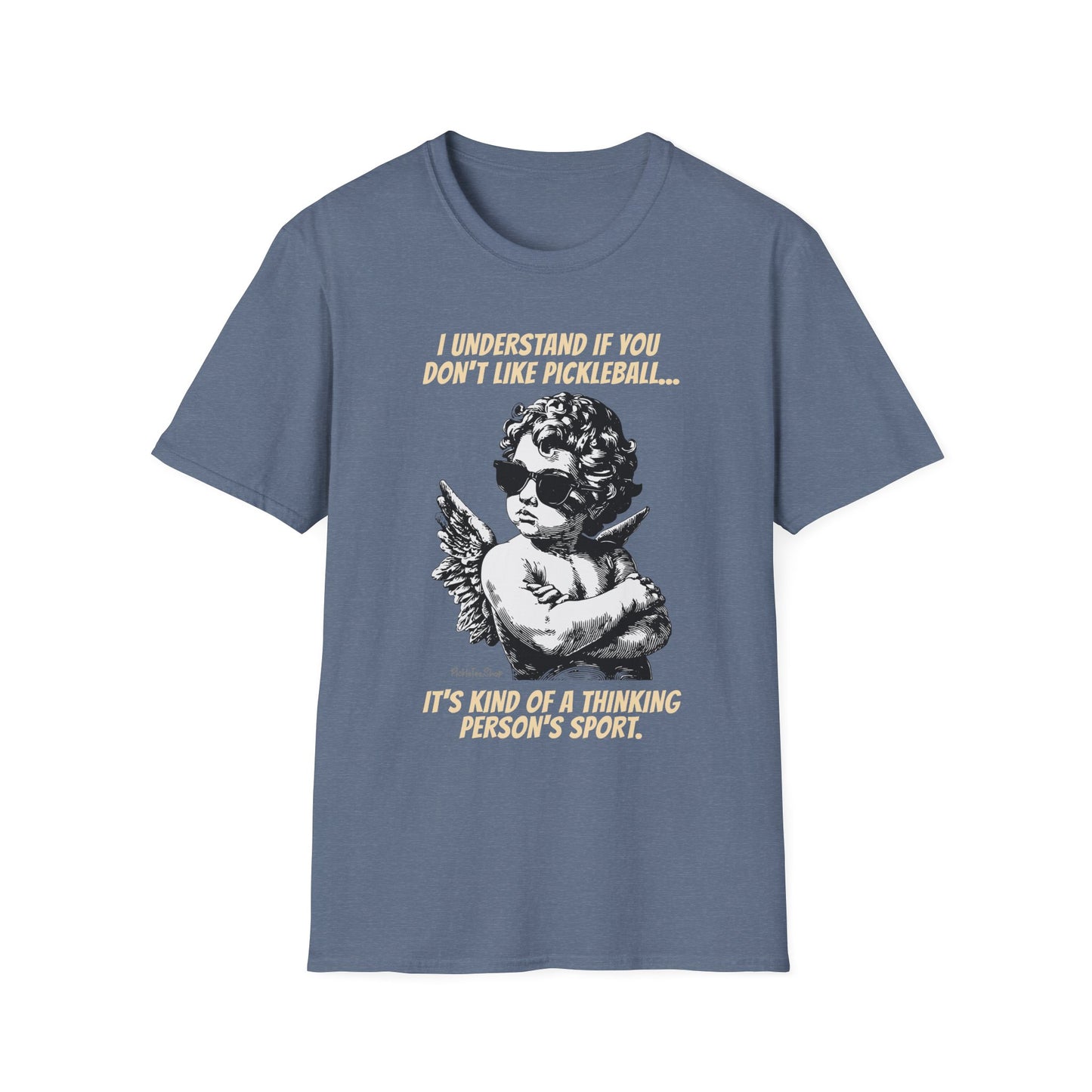 Funny Pickleball Shirt | Thinking Person's Sport | PickleTee Cherub Tee