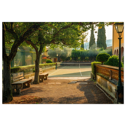 FLorence Italy Backyard Pickleball Court Puzzle — 1000-Piece Jigsaw (30" x 20") with Tin