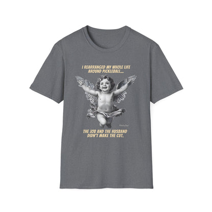 Funny Pickleball Shirt For Women | Husband Didn't Make The Cut | PickleTee Cherub Tee