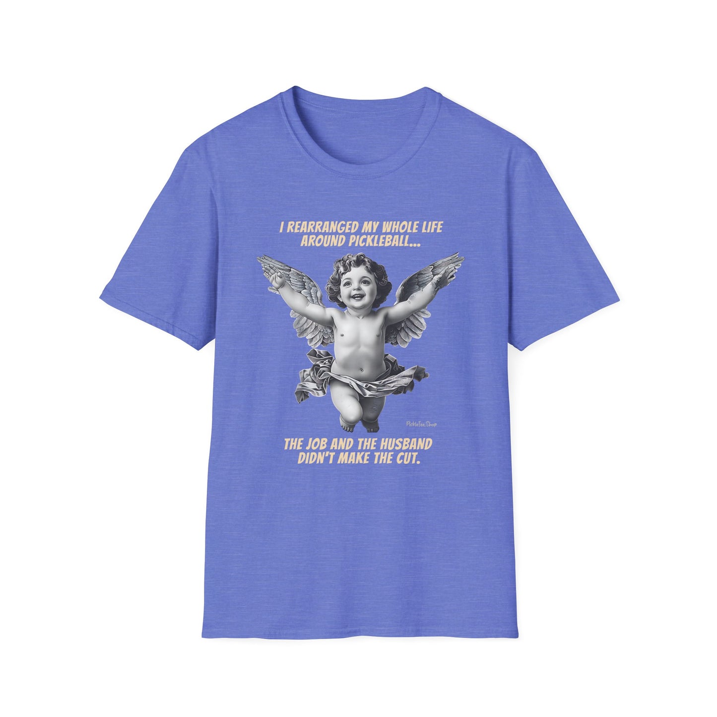 Funny Pickleball Shirt For Women | Husband Didn't Make The Cut | PickleTee Cherub Tee