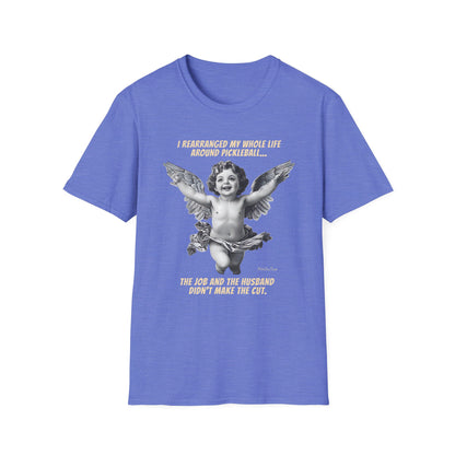 Funny Pickleball Shirt For Women | Husband Didn't Make The Cut | PickleTee Cherub Tee