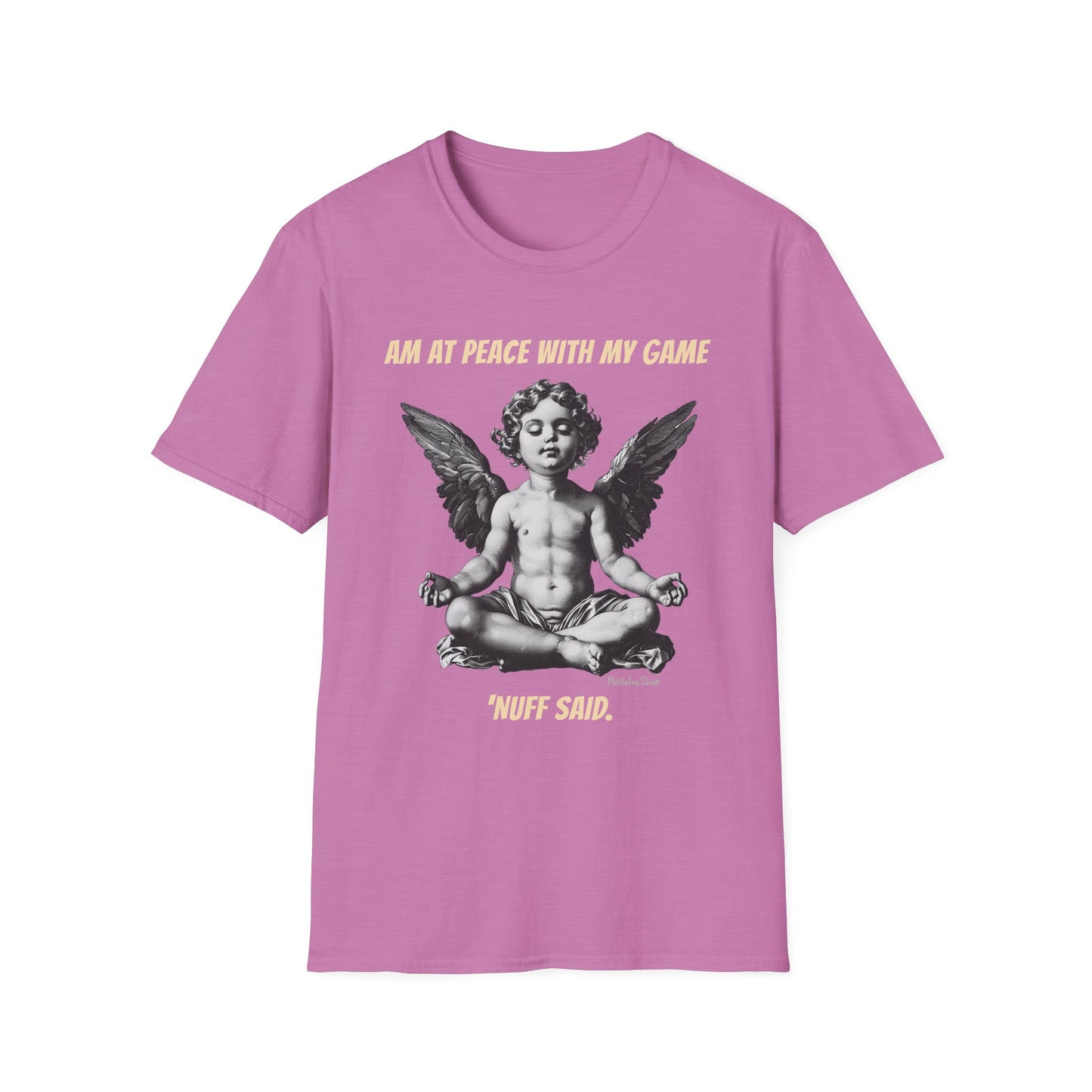 Funny Pickleball Shirt | At Peace With My Game | PickleTee Zen Cherub Tee