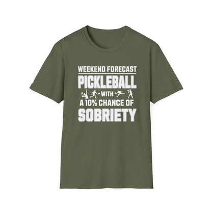 Funny Pickleball Shirt – Weekend Forecast: Pickleball with a 10% Chance of Sobriety
