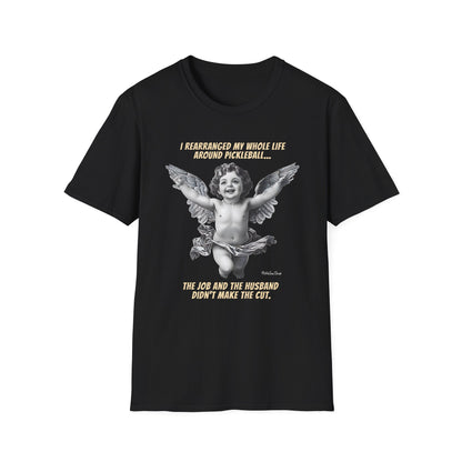 Funny Pickleball Shirt For Women | Husband Didn't Make The Cut | PickleTee Cherub Tee