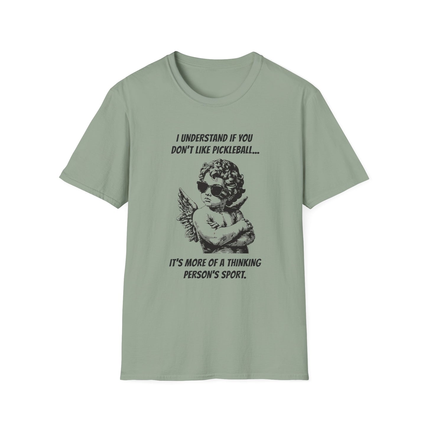 Funny Pickleball Shirt | Thinking Person's Sport | PickleTee Cherub Tee