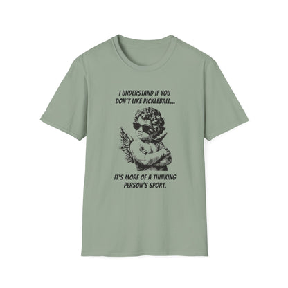Funny Pickleball Shirt | Thinking Person's Sport | PickleTee Cherub Tee