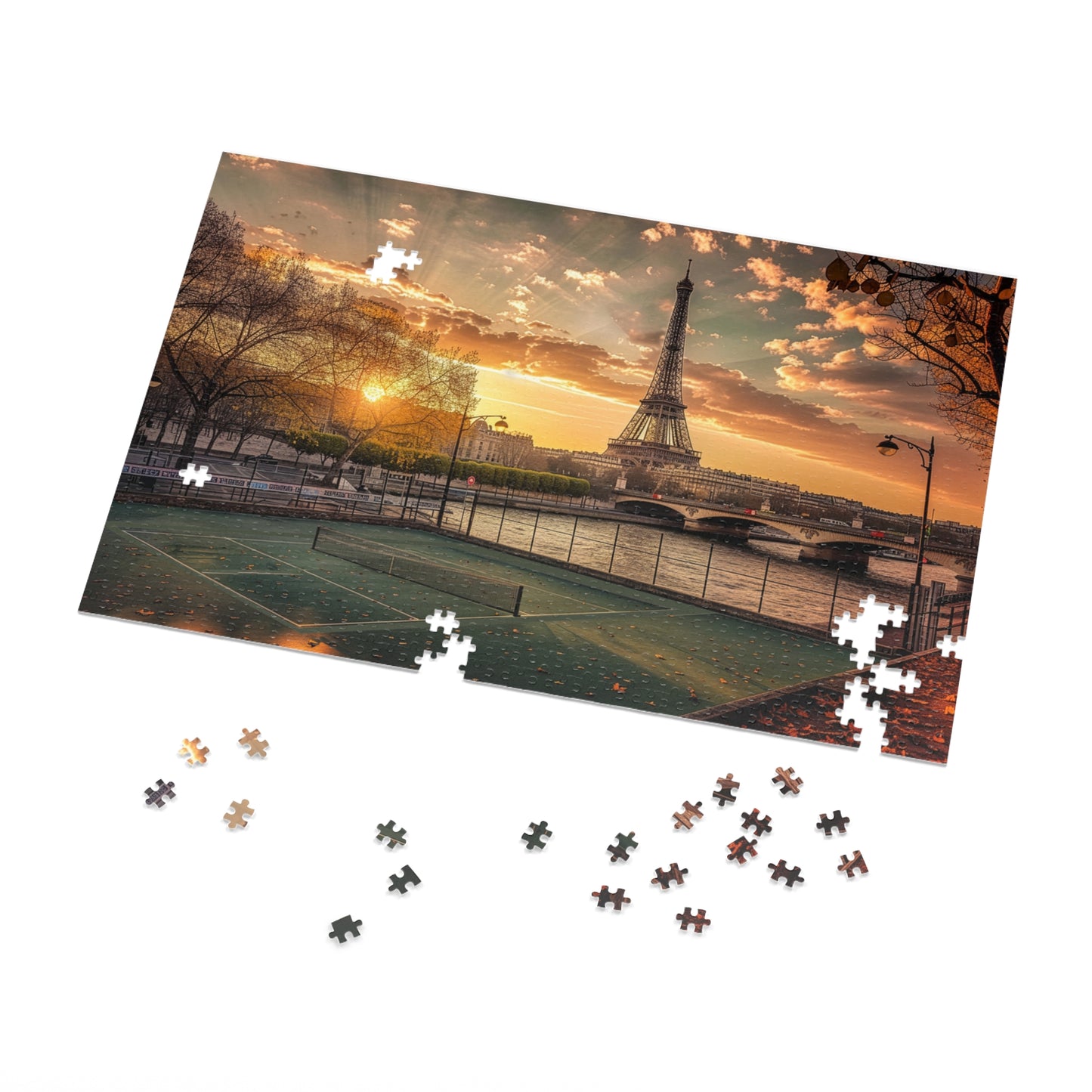Pickleball Gifts — Paris Dream Court 1000 Piece Jigsaw Puzzle with Tin