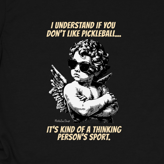 Funny Pickleball Shirt | Thinking Person's Sport | PickleTee Cherub Tee