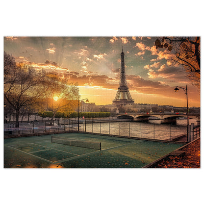 Pickleball Gifts — Paris Dream Court 1000 Piece Jigsaw Puzzle with Tin