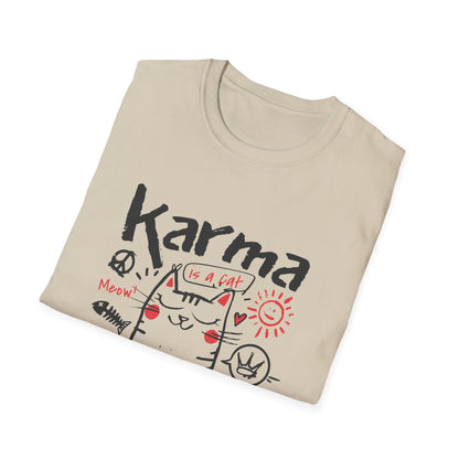 Karma Cat Shirt Funny Cat Tee Purring in Your Lap Humor Shirt Cute Cat Graphic Tee Pet Lover Gift