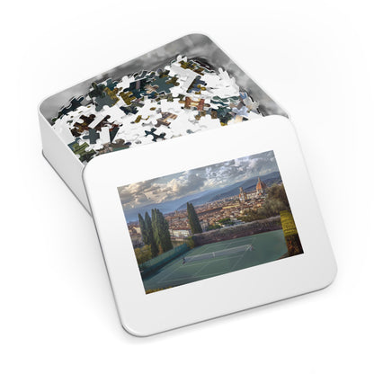 Florence Italy Pickleball Paradise Puzzle — 1000-Piece Jigsaw (30" x 20") with Tin