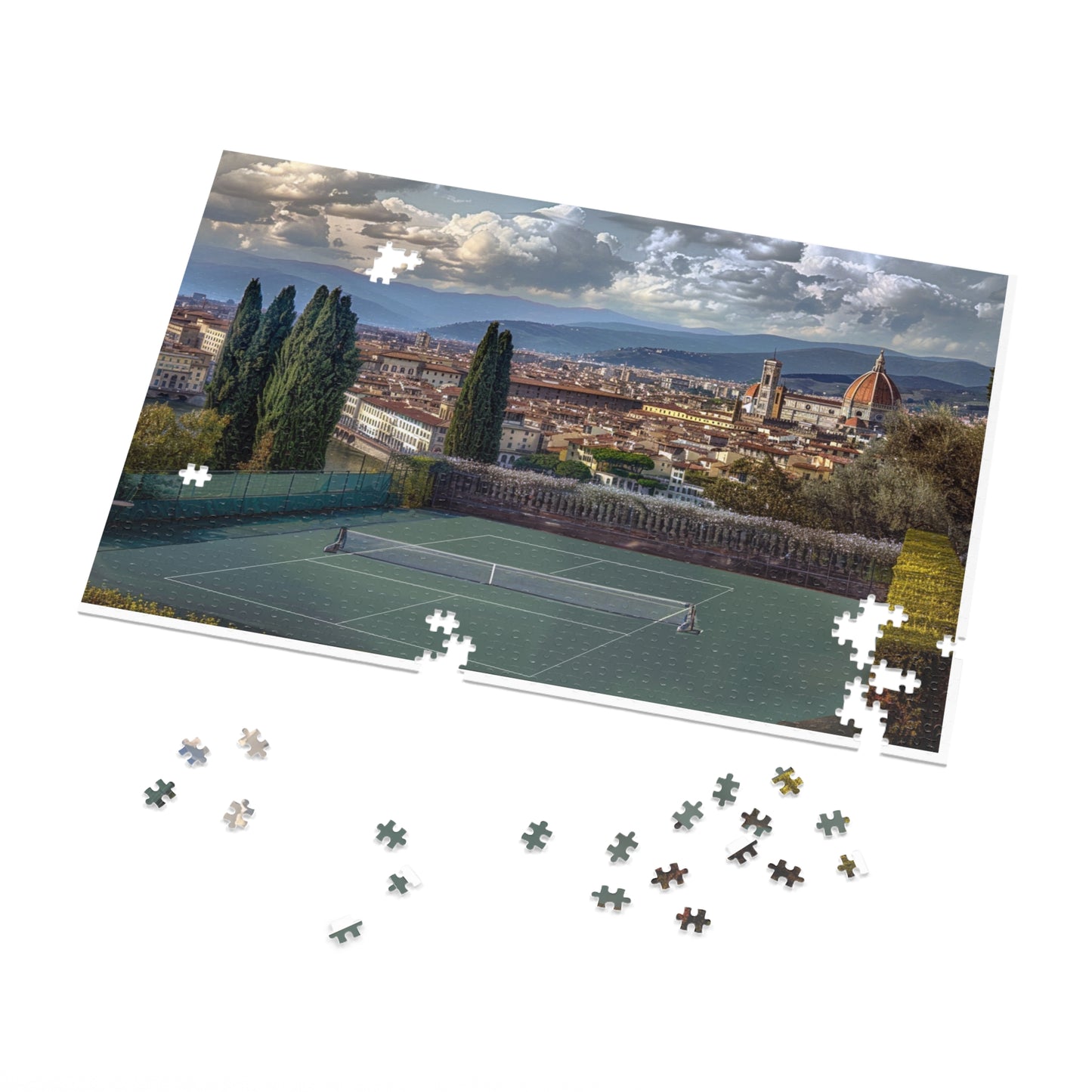 Florence Italy Pickleball Paradise Puzzle — 1000-Piece Jigsaw (30" x 20") with Tin