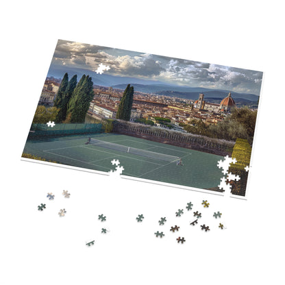 Florence Italy Pickleball Paradise Puzzle — 1000-Piece Jigsaw (30" x 20") with Tin