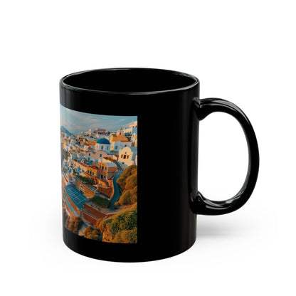 Pickleball Gifts — Santorini Dream Court Mug, Greek Islands & Aegean Sea