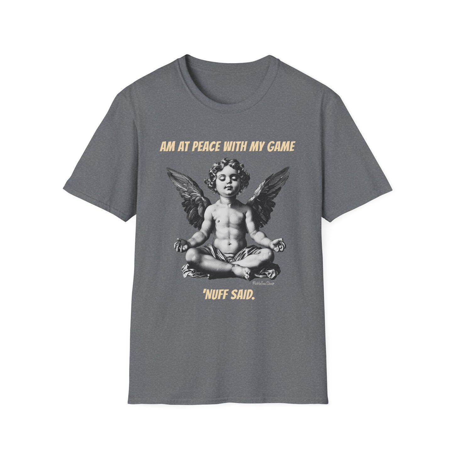 Funny Pickleball Shirt | At Peace With My Game | PickleTee Zen Cherub Tee