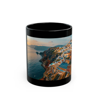 Pickleball Gifts — Santorini Dream Court Mug, Greek Islands & Aegean Sea